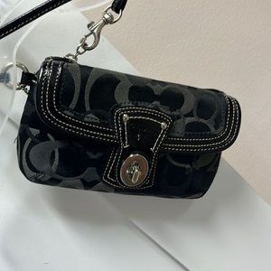 Coach signature logo wristlet